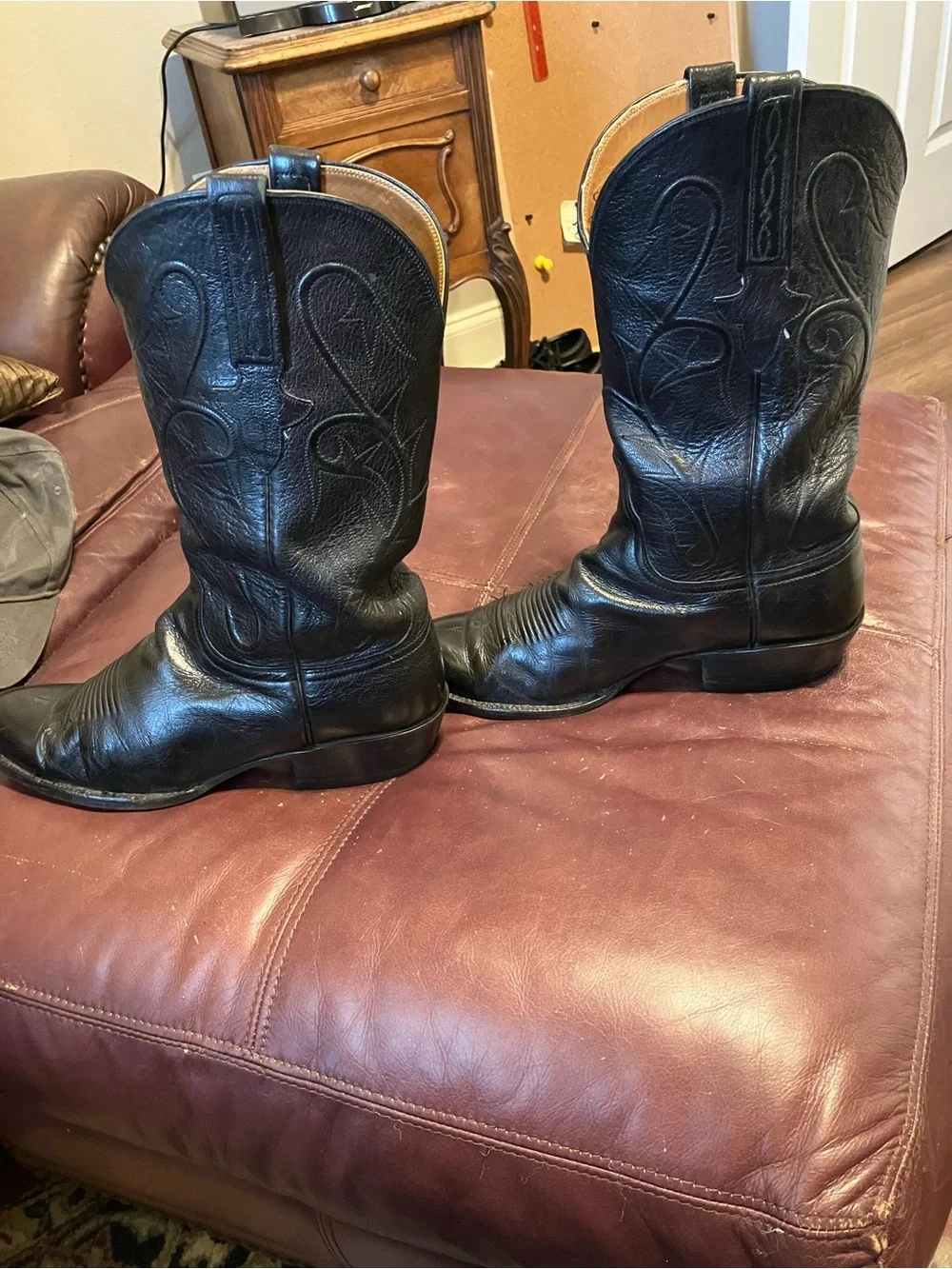 Lucchese Classic Men’s 9.5 D Black Leather Cowboy Boots Western Style